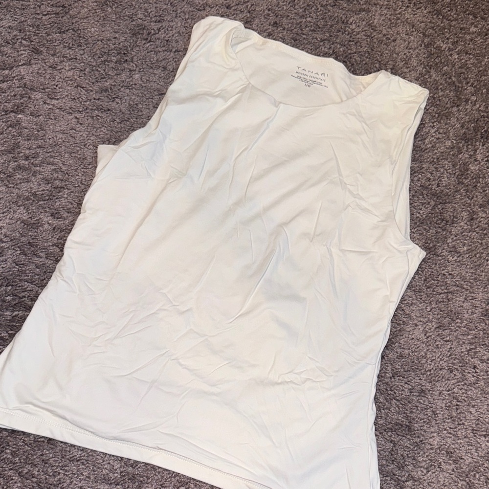 Tahari Cream Sleeveless Tank Top